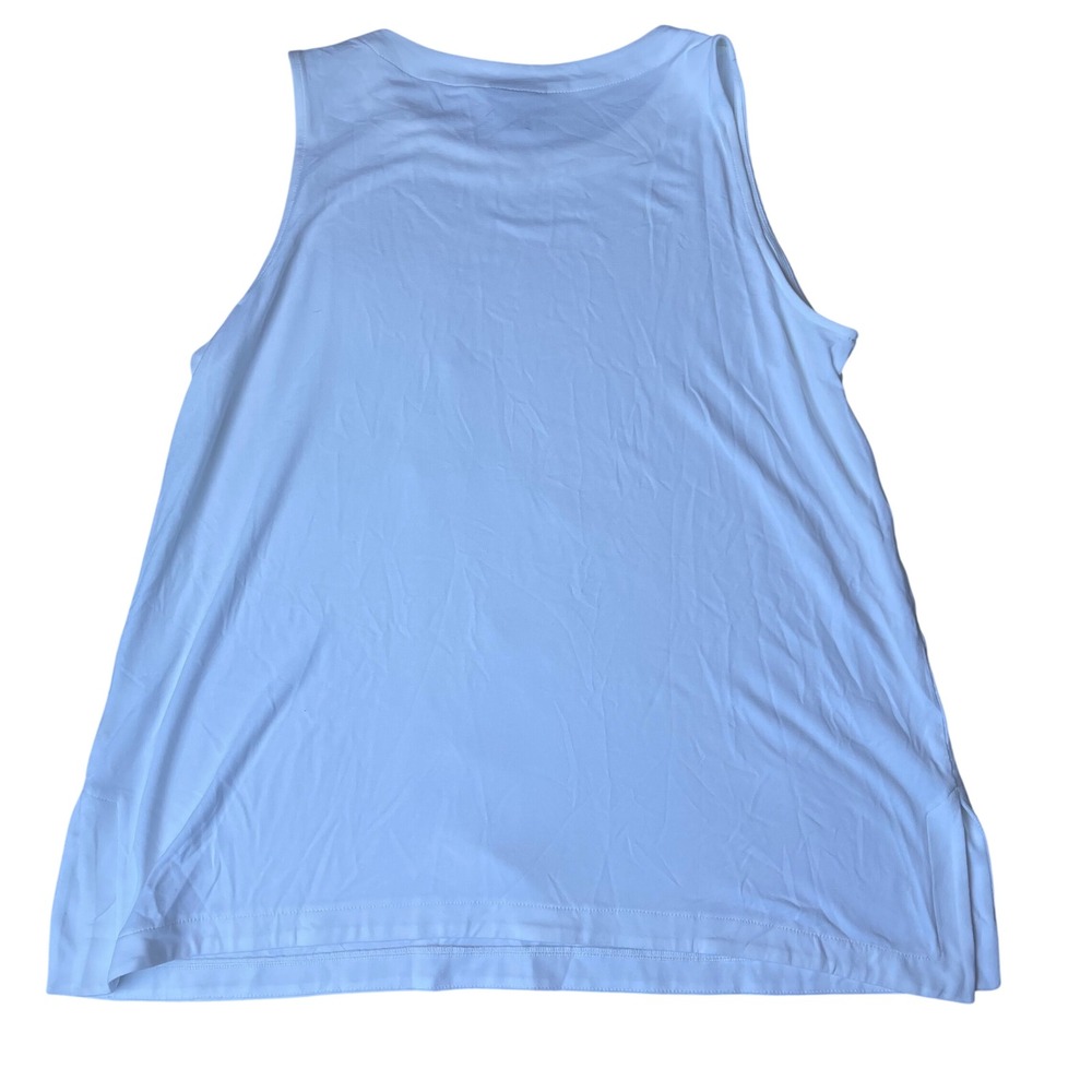 J. Jill Wearever White Tank Top Sleeveless Shell Crew Neck Rayon Lycra XL 198732